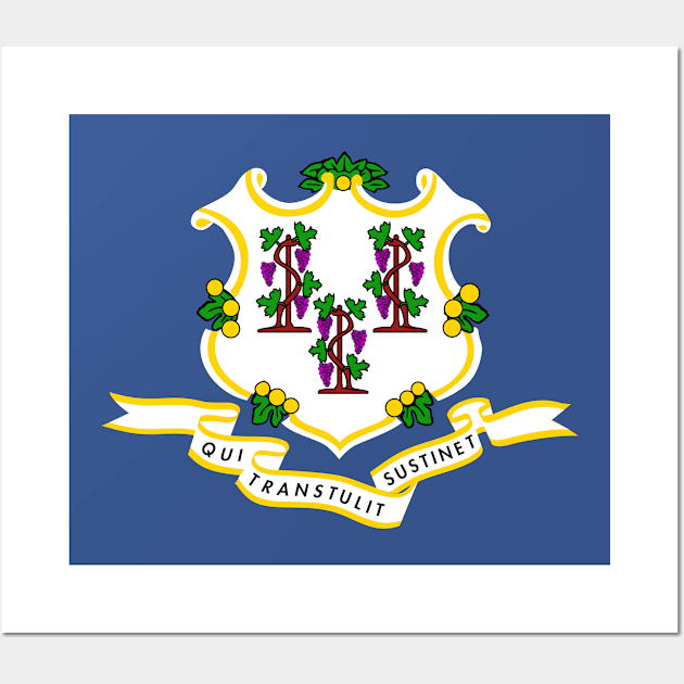 Flag of Connecticut State of the USA Wall Art by SolarCross